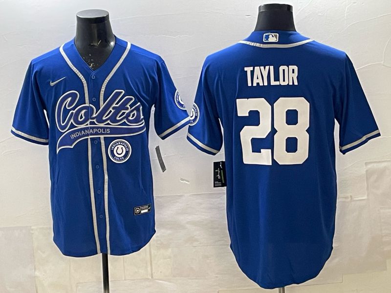 Men 2025 Indianapolis Colts #28 Taylor blue Joint Name Nike Limited NFL Jersey 006
